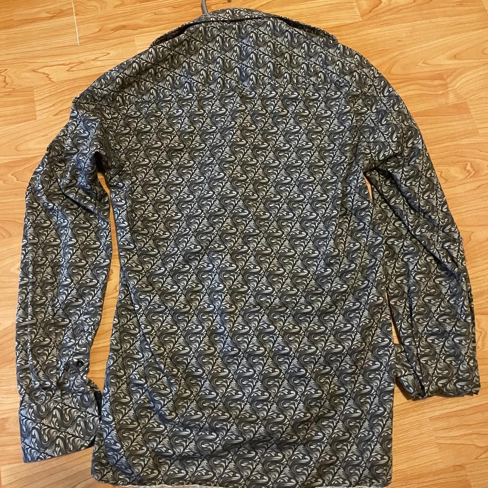 Ettore Sottsass Black and Gray Patterned Men's Shirt